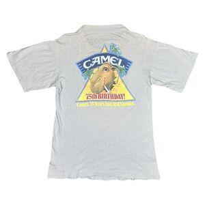 Vintage 1988 Smokin Joe Camel Cigarettes 75th Birthday Single Stitch Pocket Tee